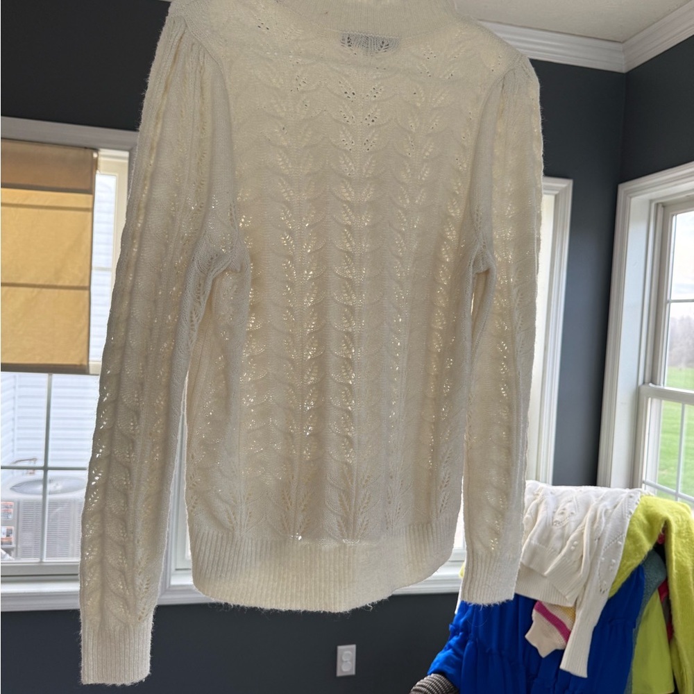 Loft Cream Knit Sweater size m